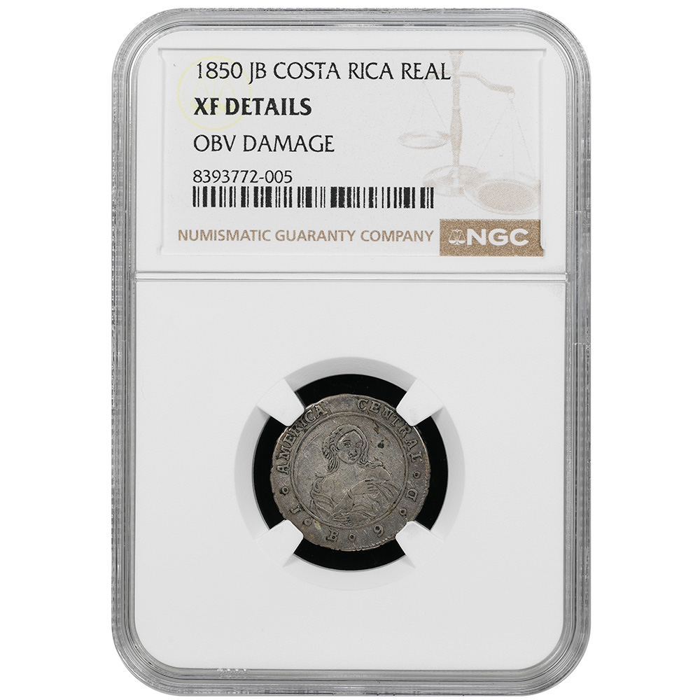 1850 JB Costa Rica Real NGC XF Detail