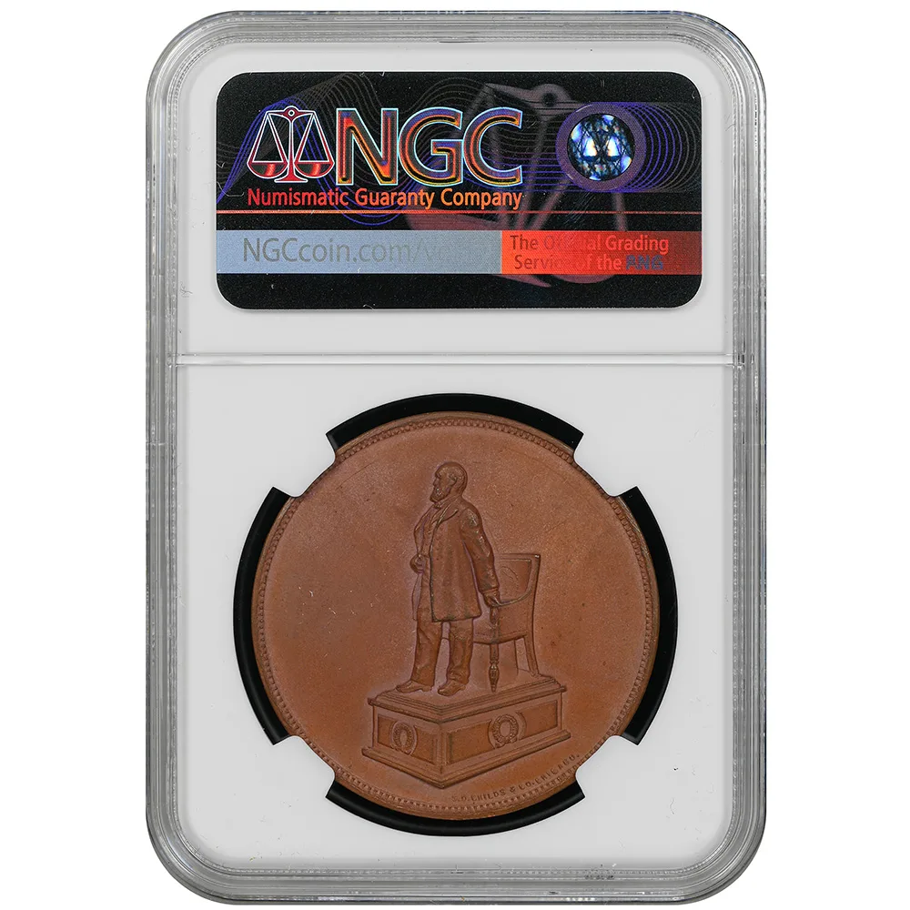 1881 CU 38mm James Garfield Memorial Cleveland, Ohio NGC MS63