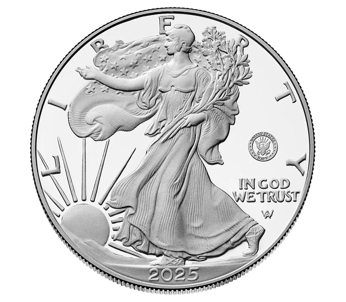 2025-S $1 250th Ann. American Silver Eagle US Navy Proof Coin (w/Box & COA) - Image 2