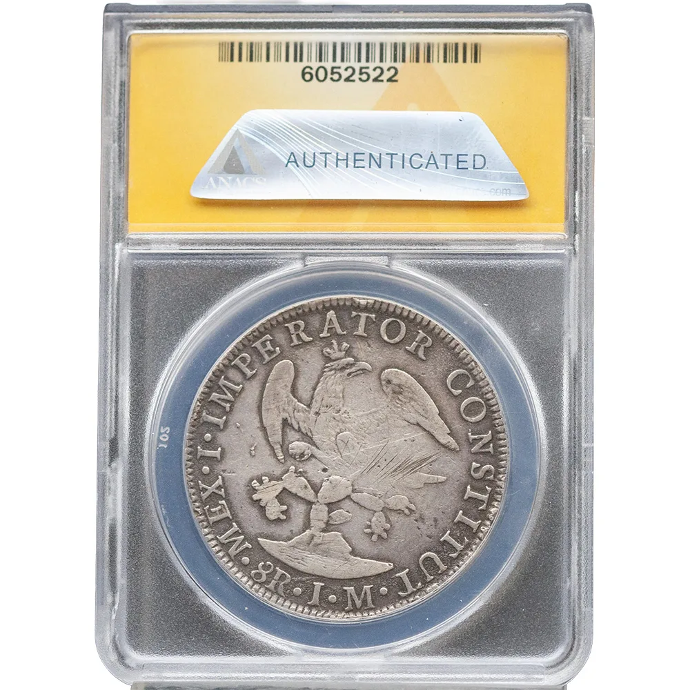 1822-Mo JM 8 Reales Iturbide KM-308 ANACS Fine Details