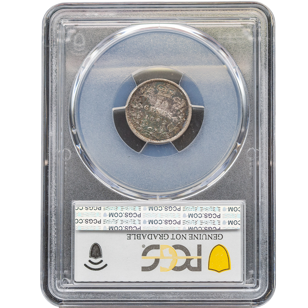1862 Canada New Brunswick 10 Cents PCGS Double 2/2 Variety VF Details
