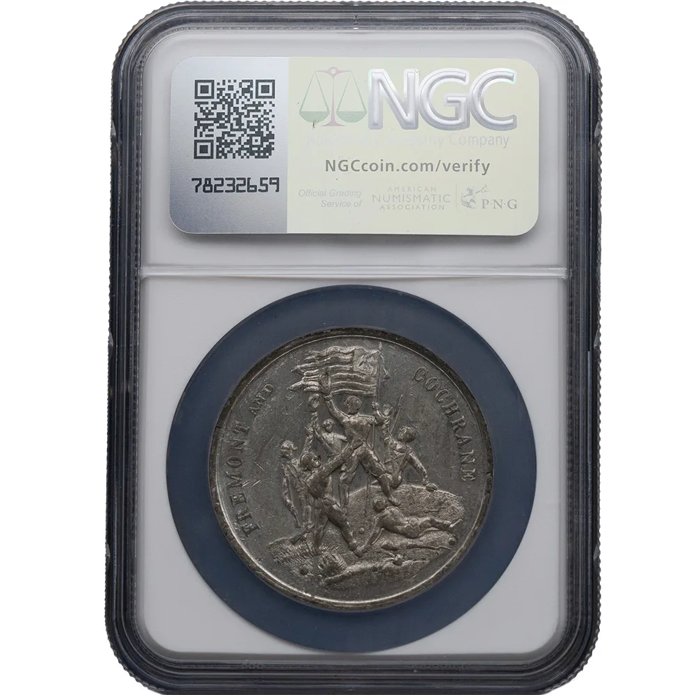 (1864) Campaign 35mm DEWITT-JF-1864-2 White Medal Fremont And Cochrane NGC AU Details