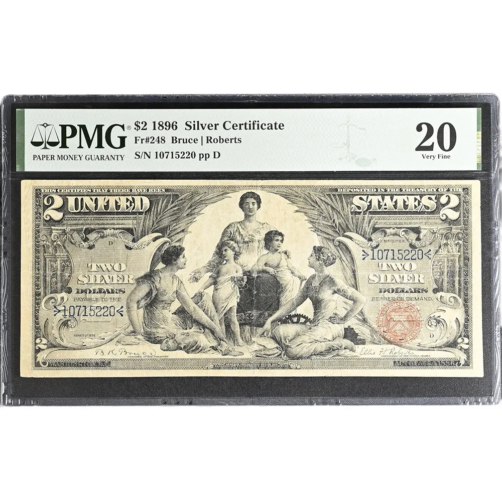 1896 $2 Educational Note Fr.248 PMG VF 20