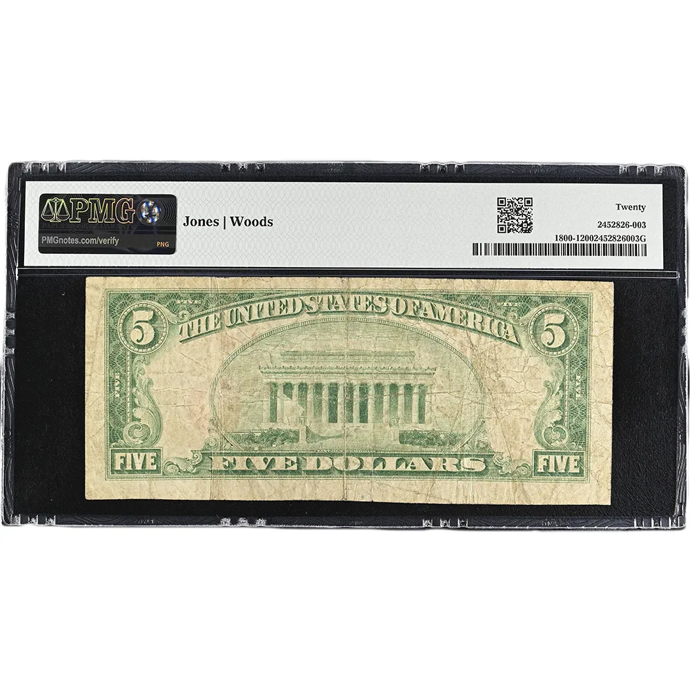The First NB Yreka Of California, $5 1929 Ty. 1 Small Size Ch#13340 PMG VF 20 - Image 2