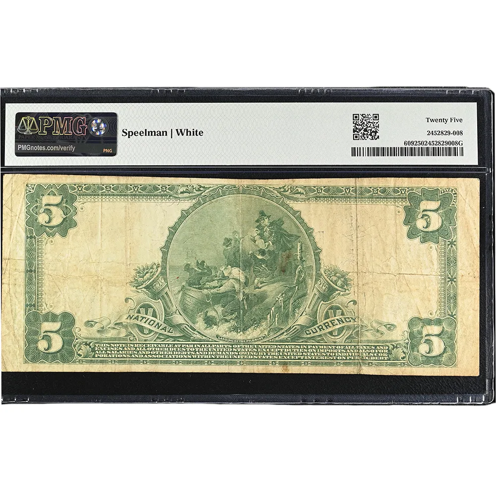 Santa Monica, CA – $5 1902 Plain Back Fr. 609 The American NB Ch. # 12787 PMG VF 25