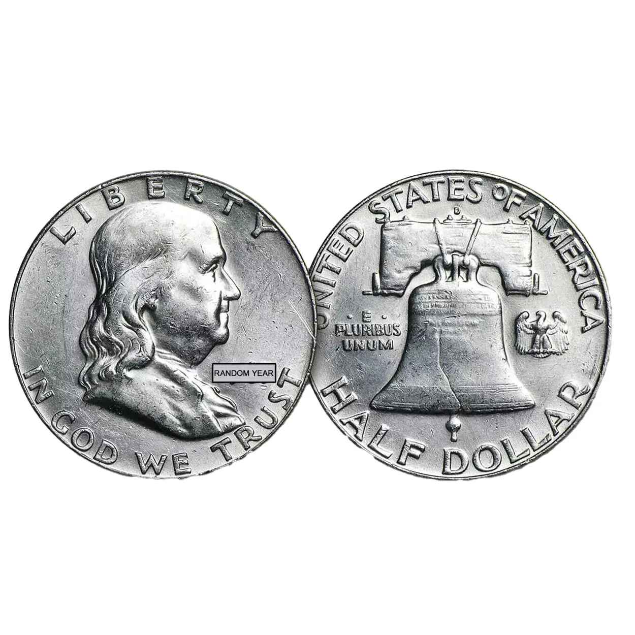 1948-1963 Franklin 90% Silver Half Dollar $1 FV