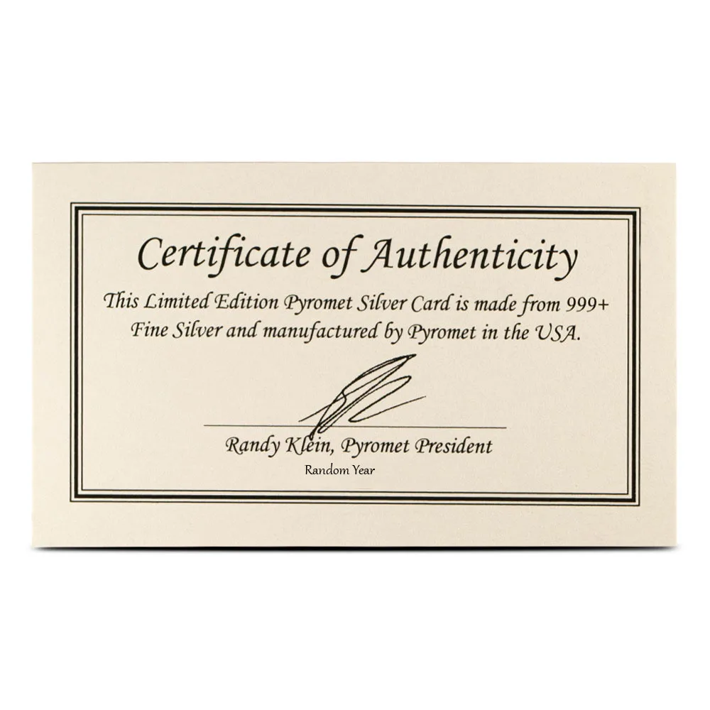 1 oz Pyromet Silver Card (New w/ CoA) - Image 3