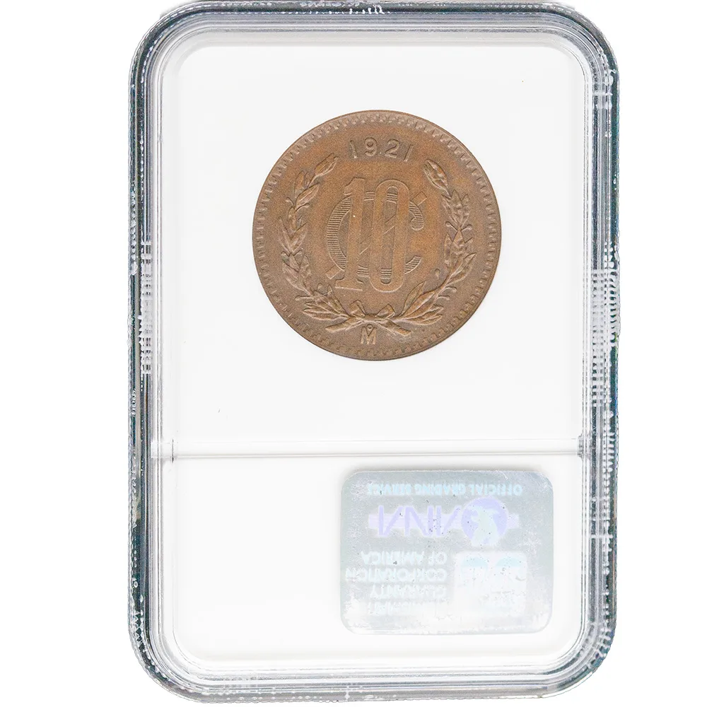 1921-Mo Mexico Diez Centavos NGC MS 62 BN