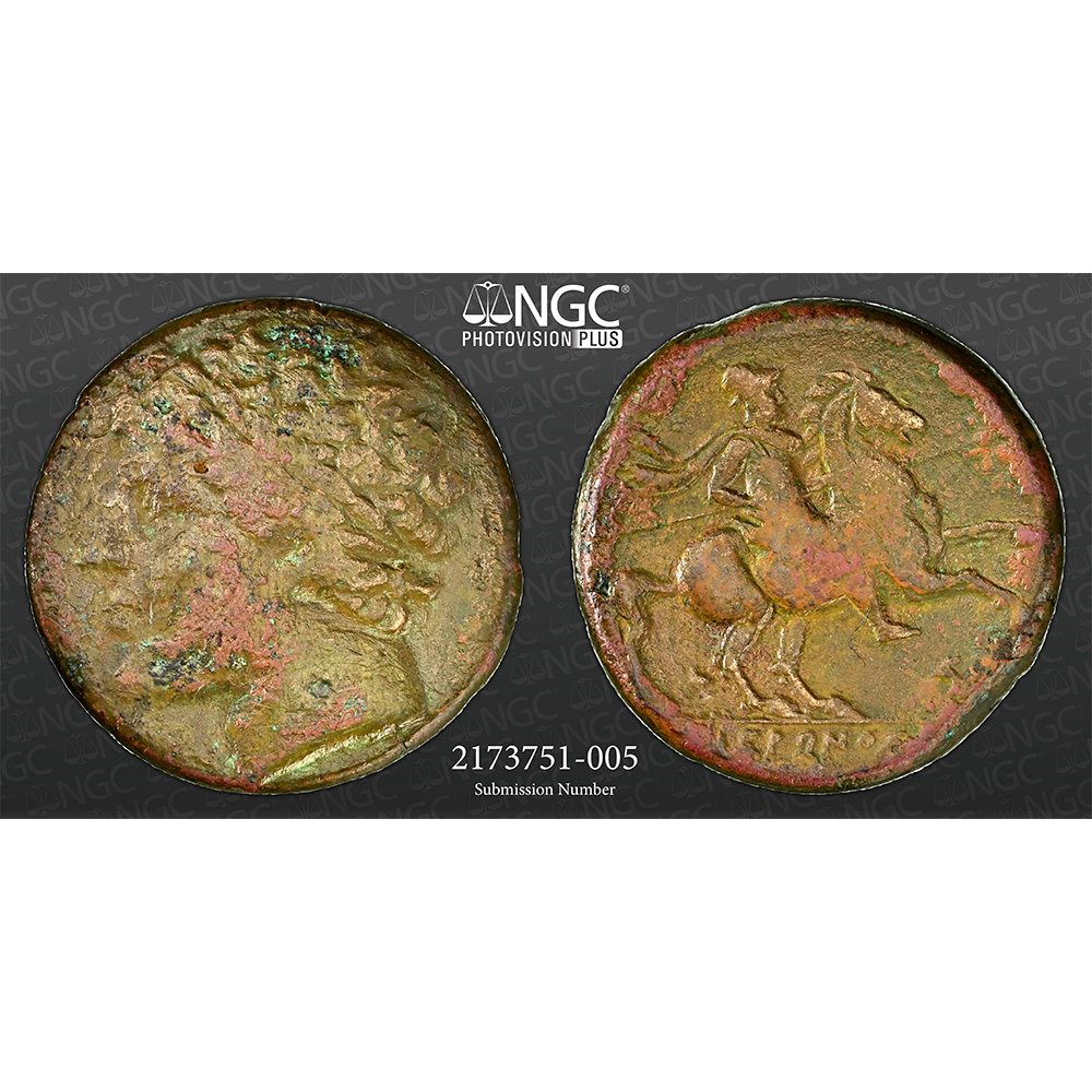 Hieron II Syracuse AE 26 Bronze NGC Fine | CV Coins