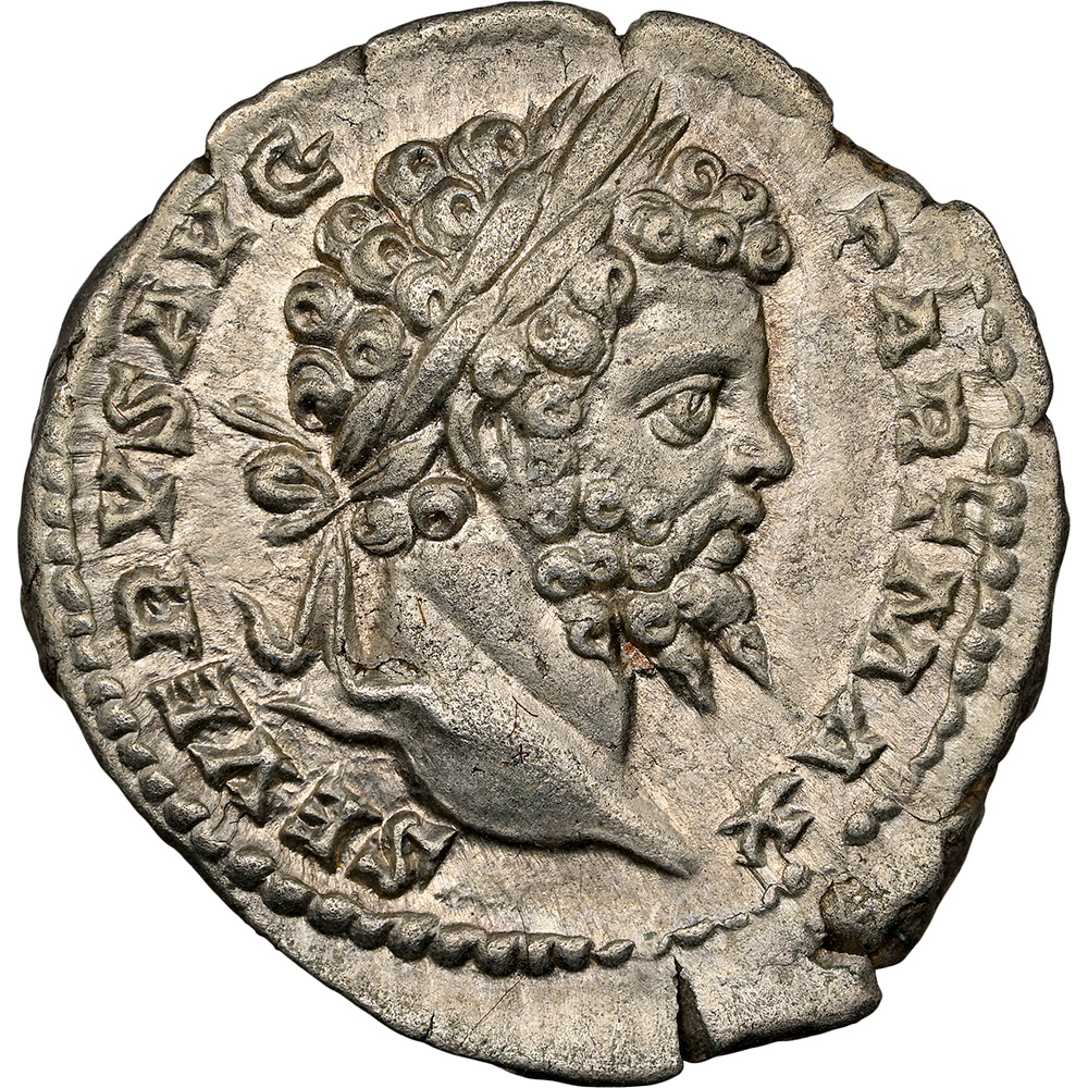 Septimius Severus AR Denarius Victory NGC AU | CV Coin