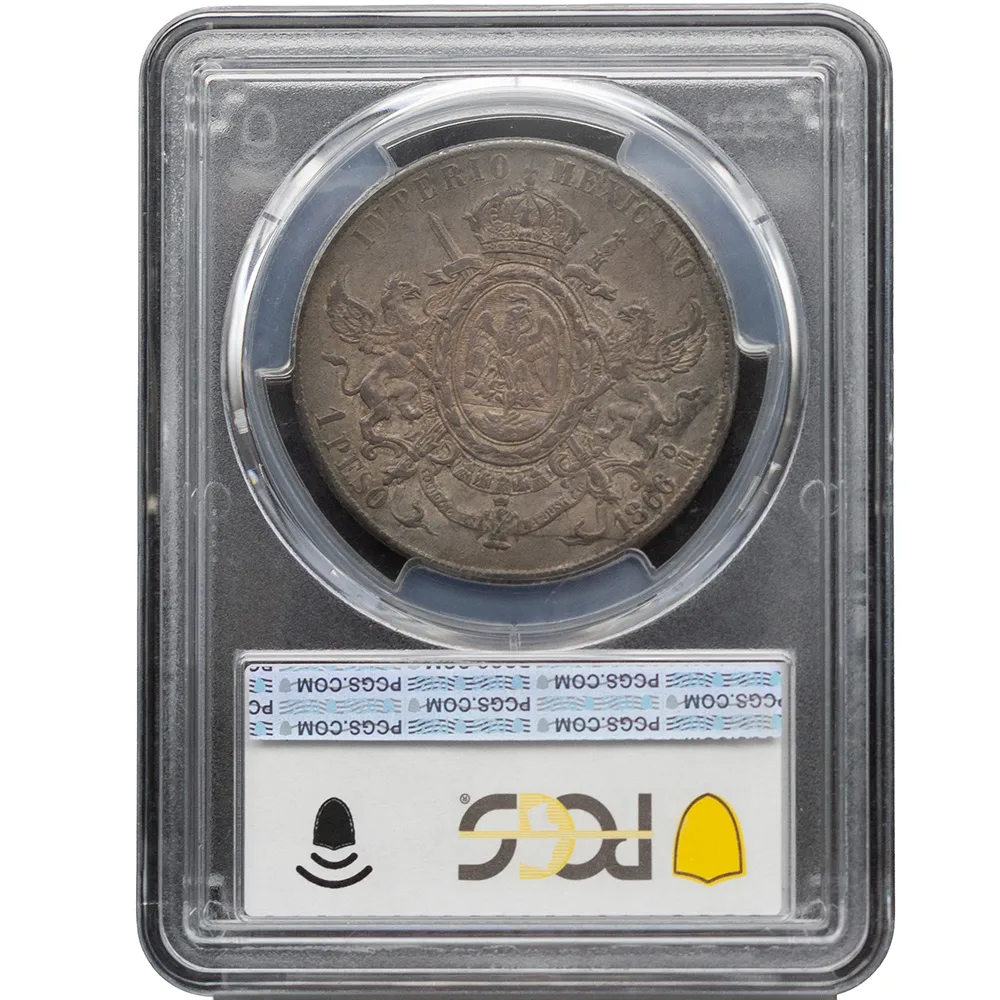1866-Mo Mexico Maximilian Peso PCGS AU 55