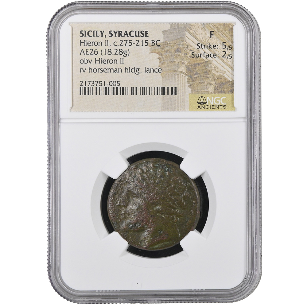 c.275-215 BC Hieron II Sicily, Syracuse AE 26 NGC F