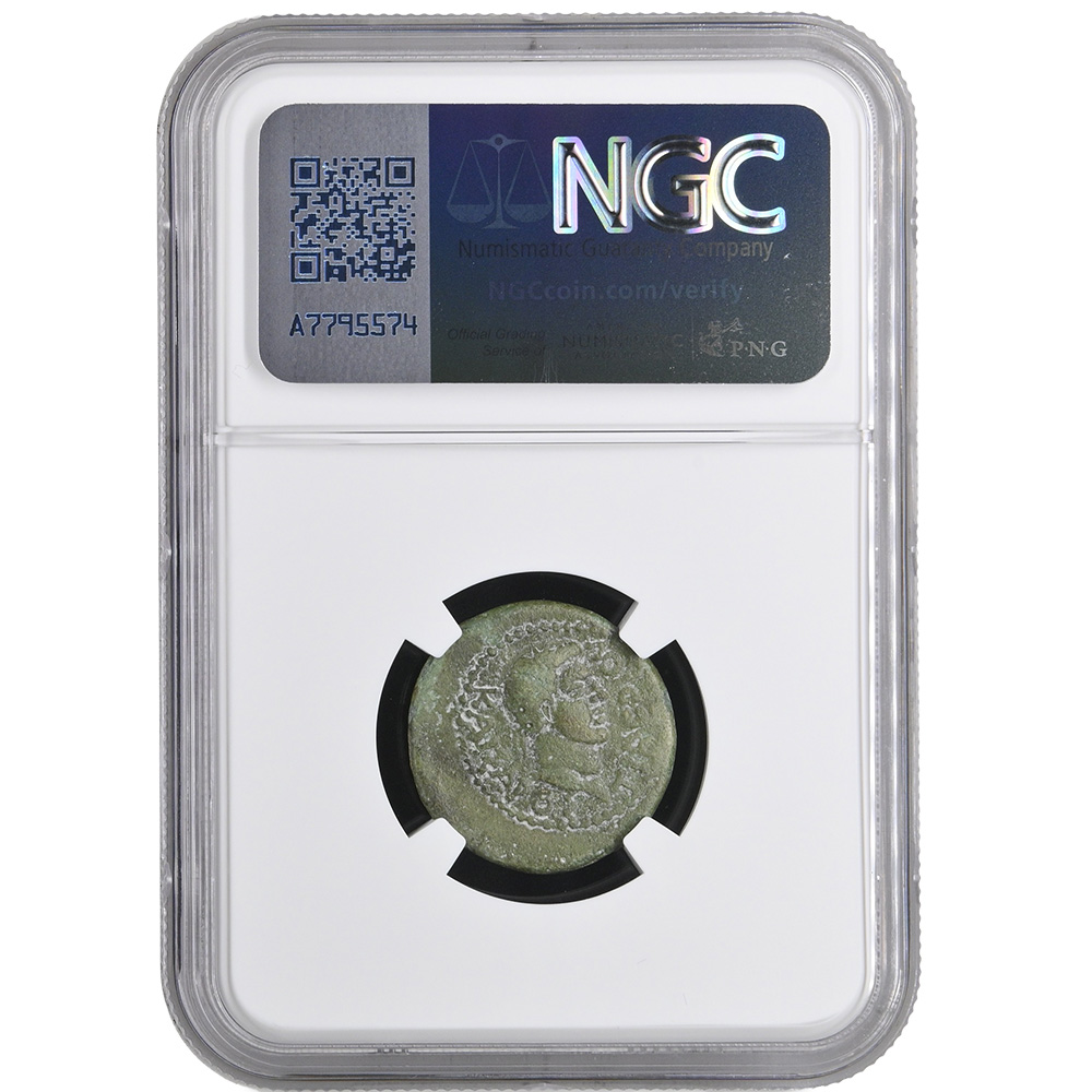 AD 14-38 Kingdom Of Bosporus Aspurgus/Tiberus Lungdunum AE 12 Units NGC CH F