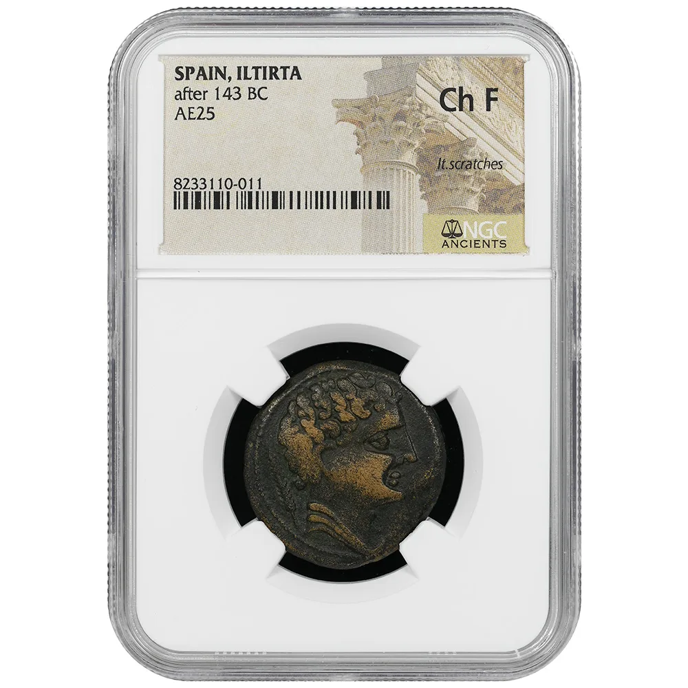 Spain, Iltirta, After 143 BC. AE (12.62g), NGC Choice Fine