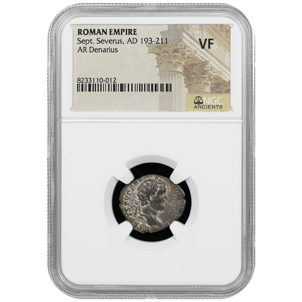 Roman Empire Severus Severus Rev Victory AR Denarius AD 193-211 NGC VF