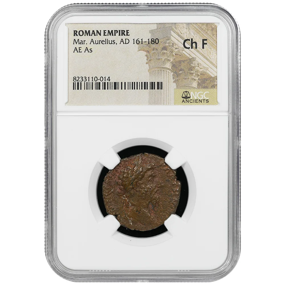 Roman Empire Marcus Aurelius 161-180 AE Dupondius RIC-954 NGC Fine