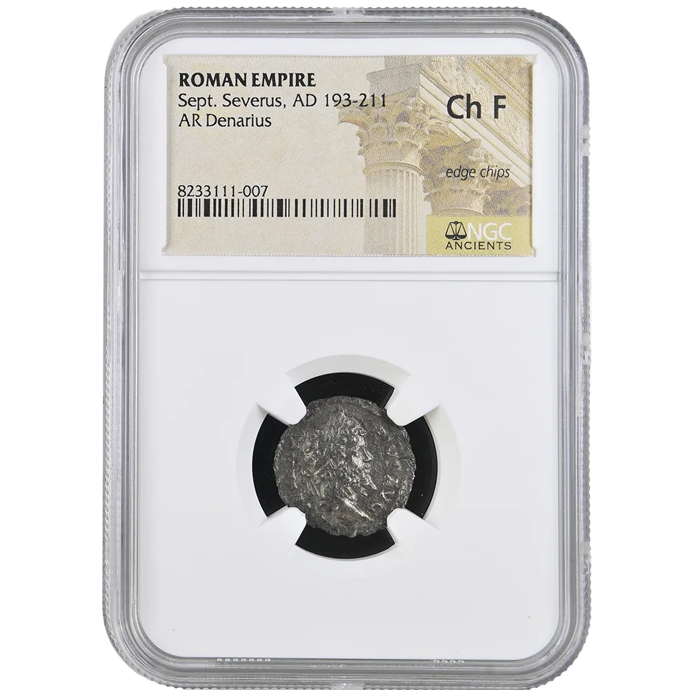 AD 193-211 Roman Empire Severus Severus AR Denarius RIC 185 NGC CH F