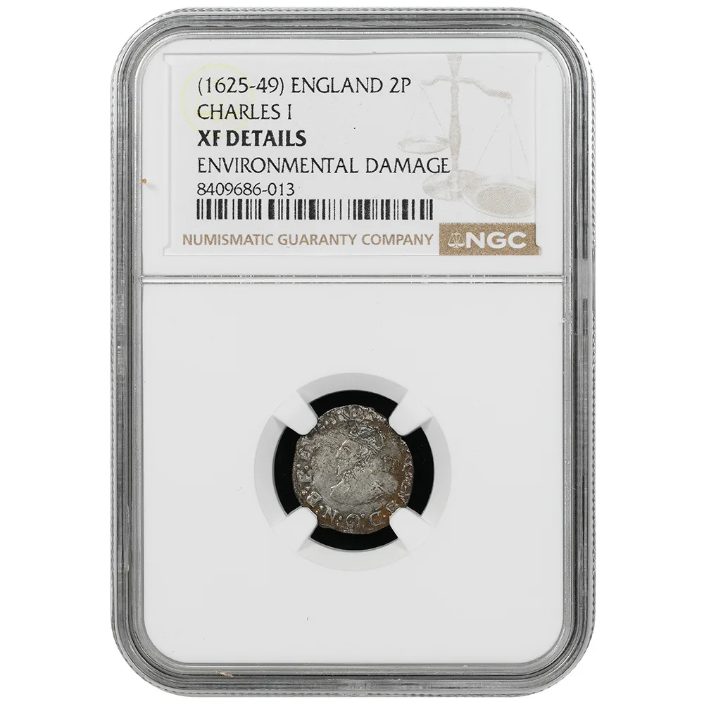 (1625-49) England Charles I 2P Half Groat NGC XF Details