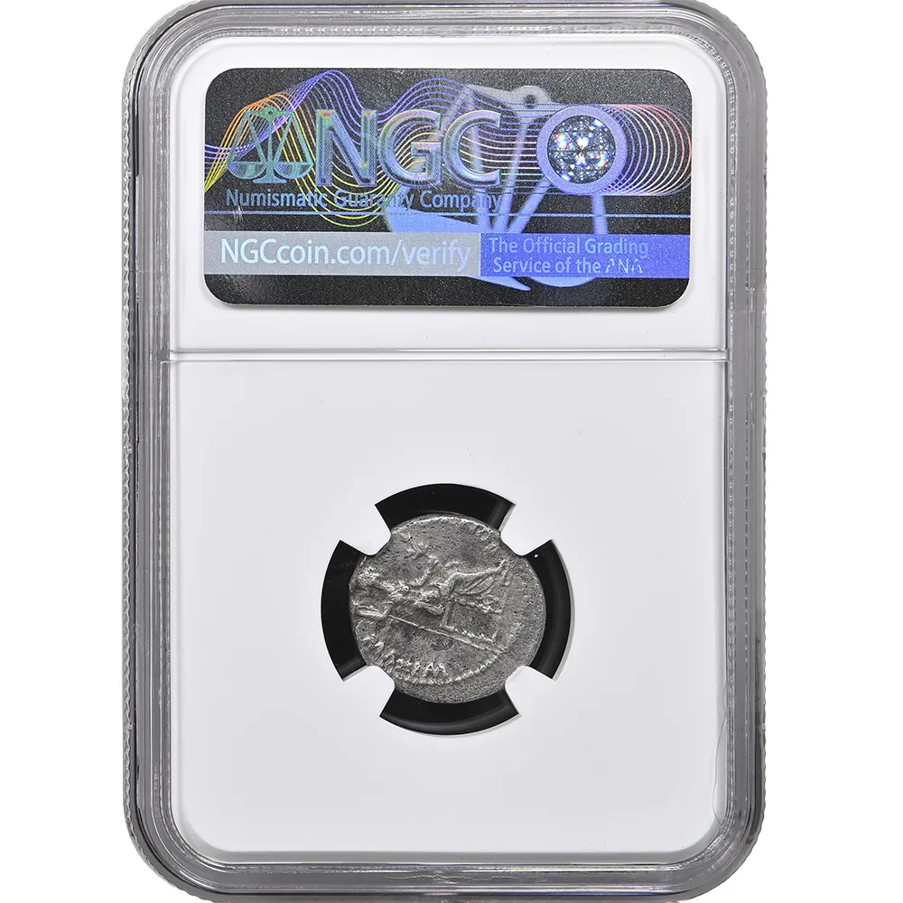 AD 14-37 Roman Empire Tiberus Lungdunum AR Denarius NGC VF