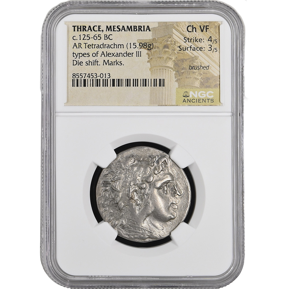125-65 BC Thrace Mesembria AR Tetradrachm CH VF NGC