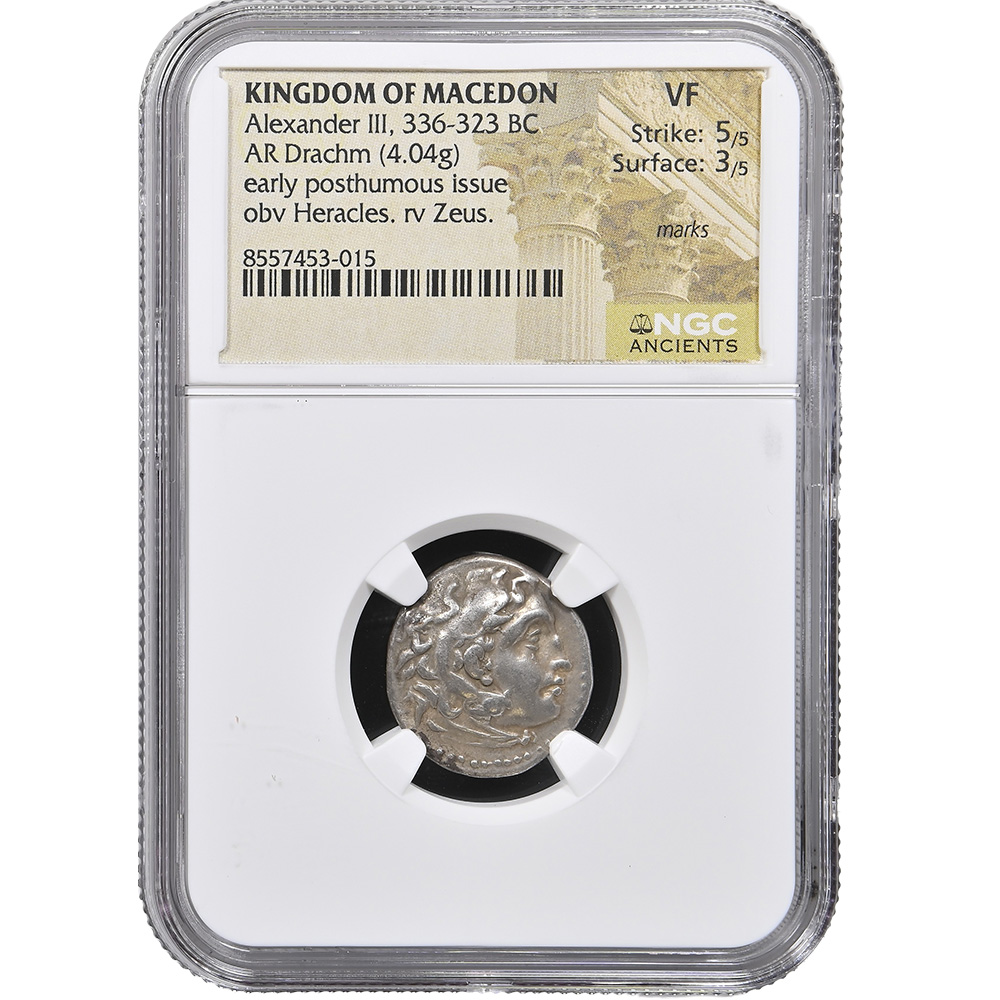 336-23 BC Alexander The Great AR Drachm Macedonia NGC VF