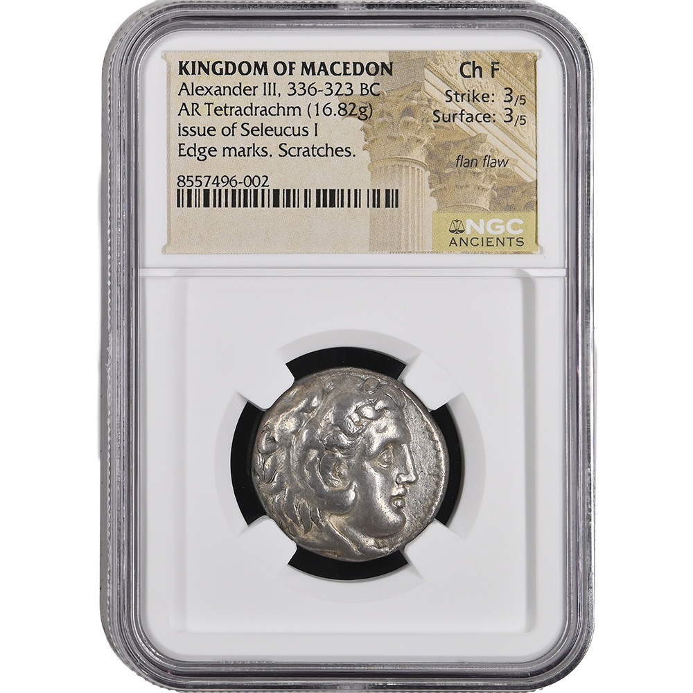 336-23 BC Alexander The Great AR Tetradrachm Macedonia NGC F