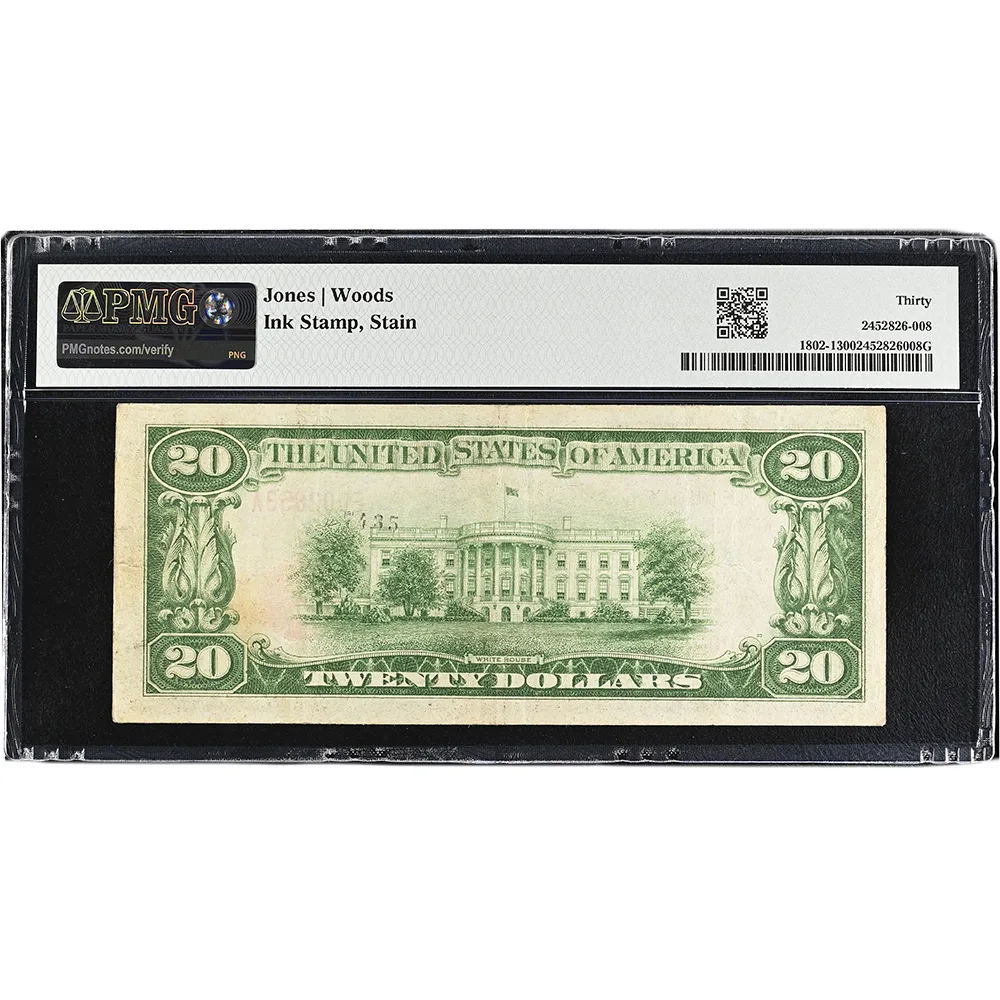 The California National Bank Of Sacramento California, $20 1929 Ty. 1 Small Size CH#8504 PMG VF30