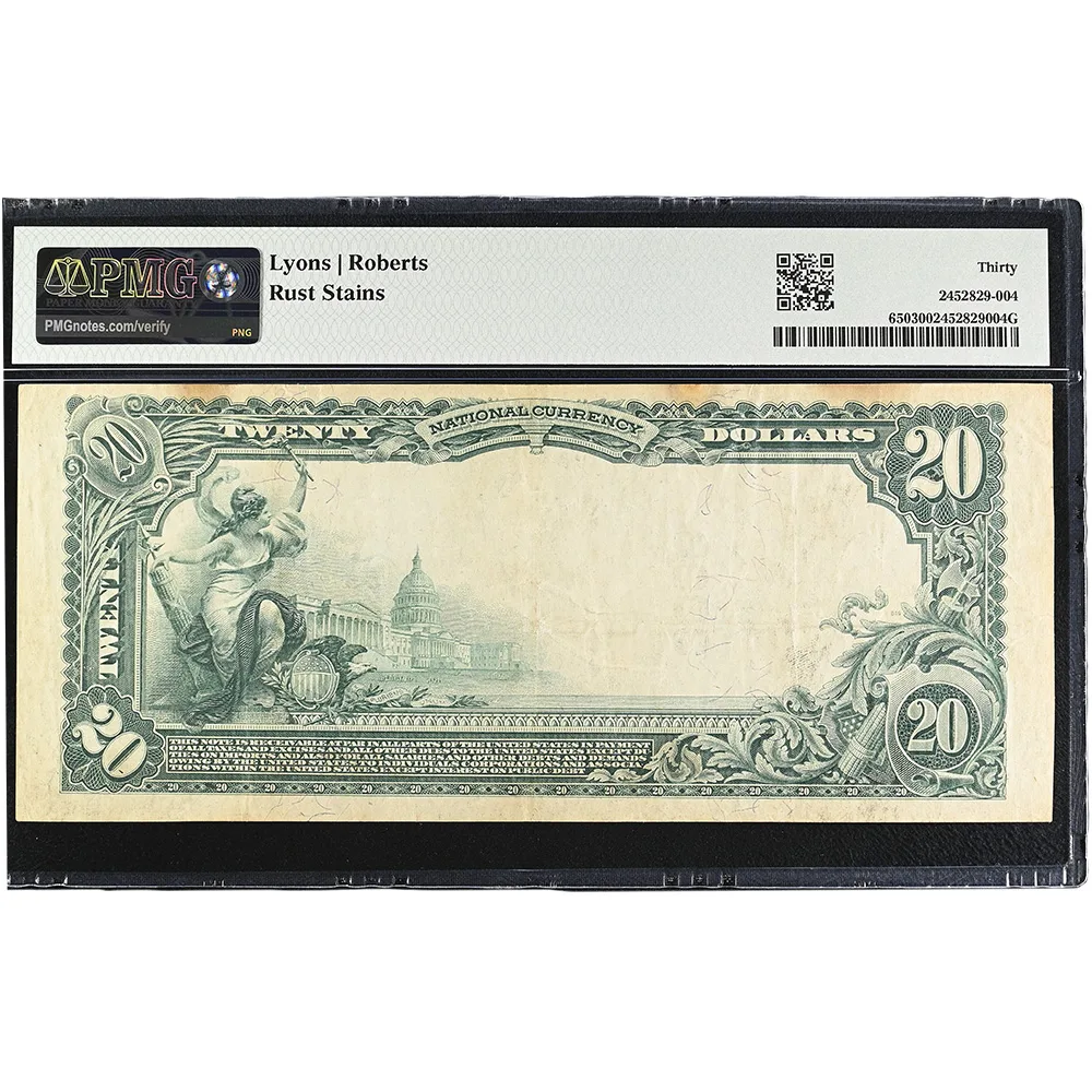 Grafton, North Dakota - $20 1902 Plain Back Fr. 650 The Grafton NB Ch. # 3096 PMG VF 30