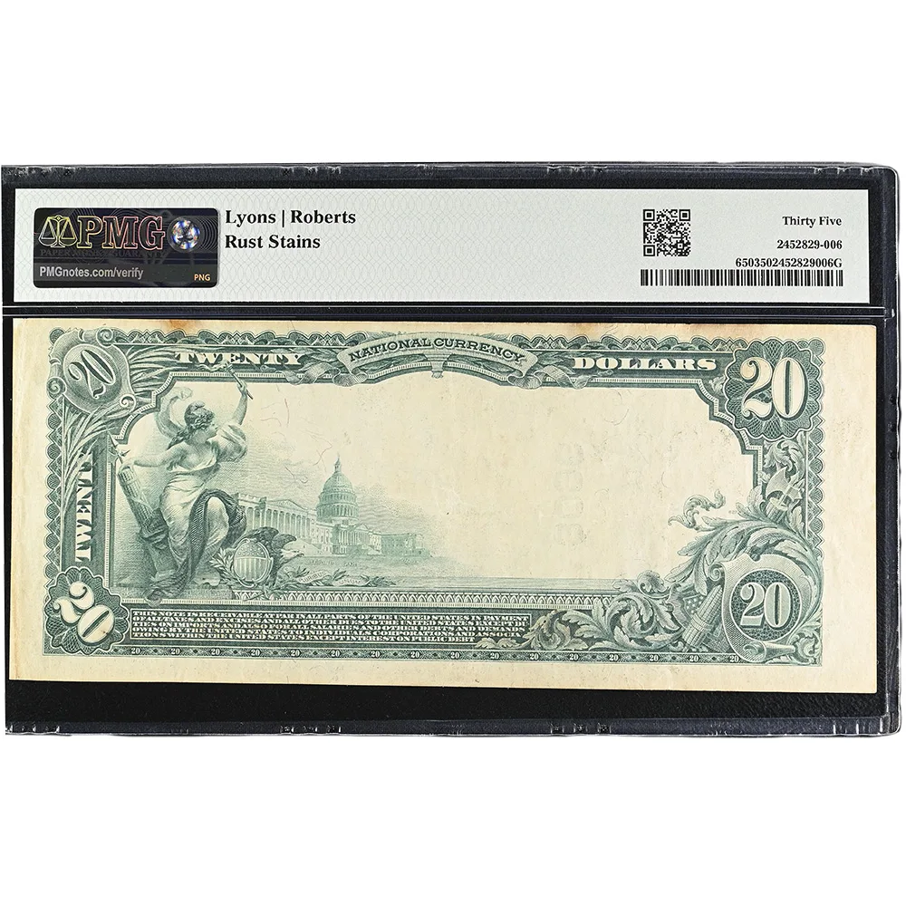 Grafton, North Dakota - $20 1902 Plain Back Fr. 650 The Grafton NB Ch. # 3096 PMG Choice VF 35