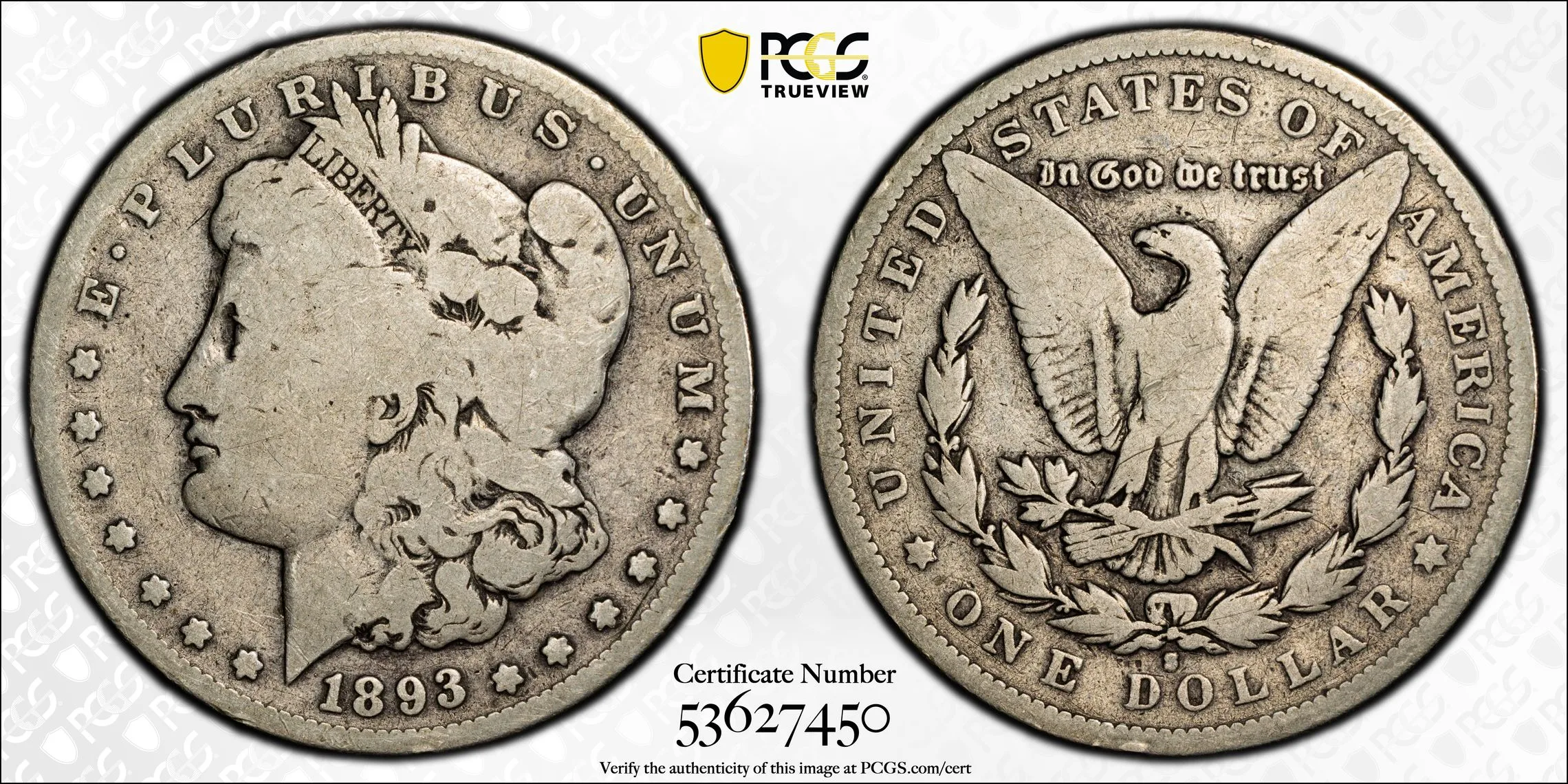 1893-S $1 Morgan Dollar PCGS G04 - Image 2