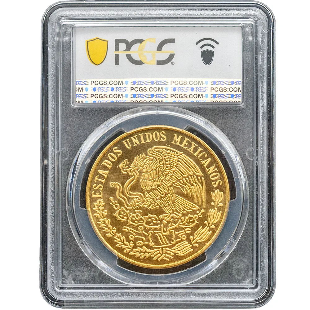 1975 Mexico Free Municipality 50th Anniv. Tijuana Gold Medal (41.60g) PCGS MS 64 POP 1 - Image 3