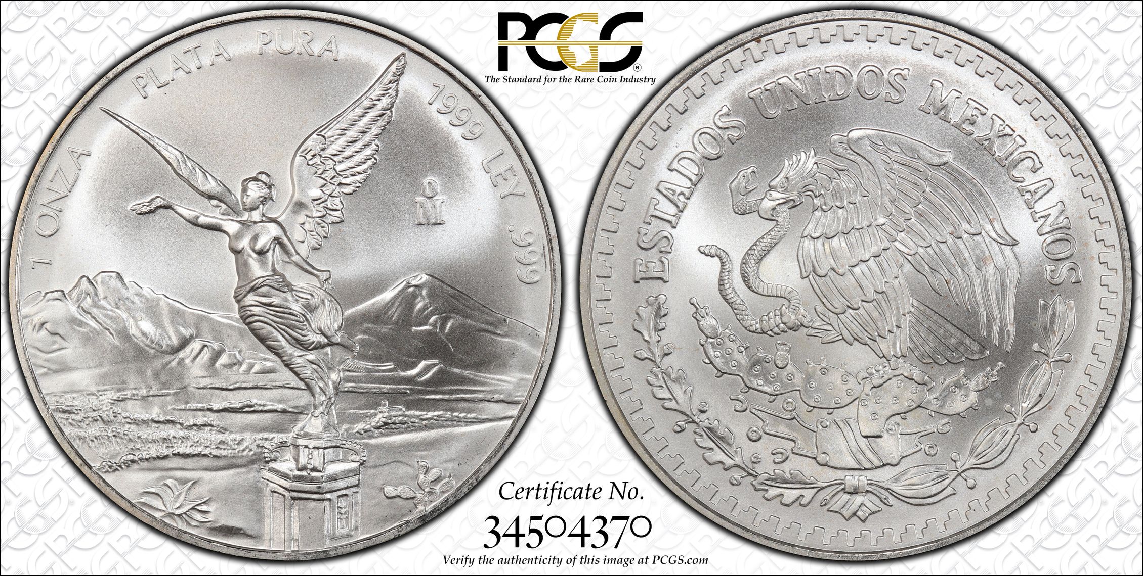 1999 Mexico 1 oz Silver Libertad PCGS MS68 - Image 4