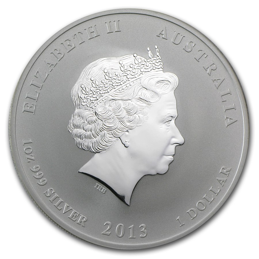2013 Australia 1 oz Silver Year of the Snake BU (Series II) - Image 2