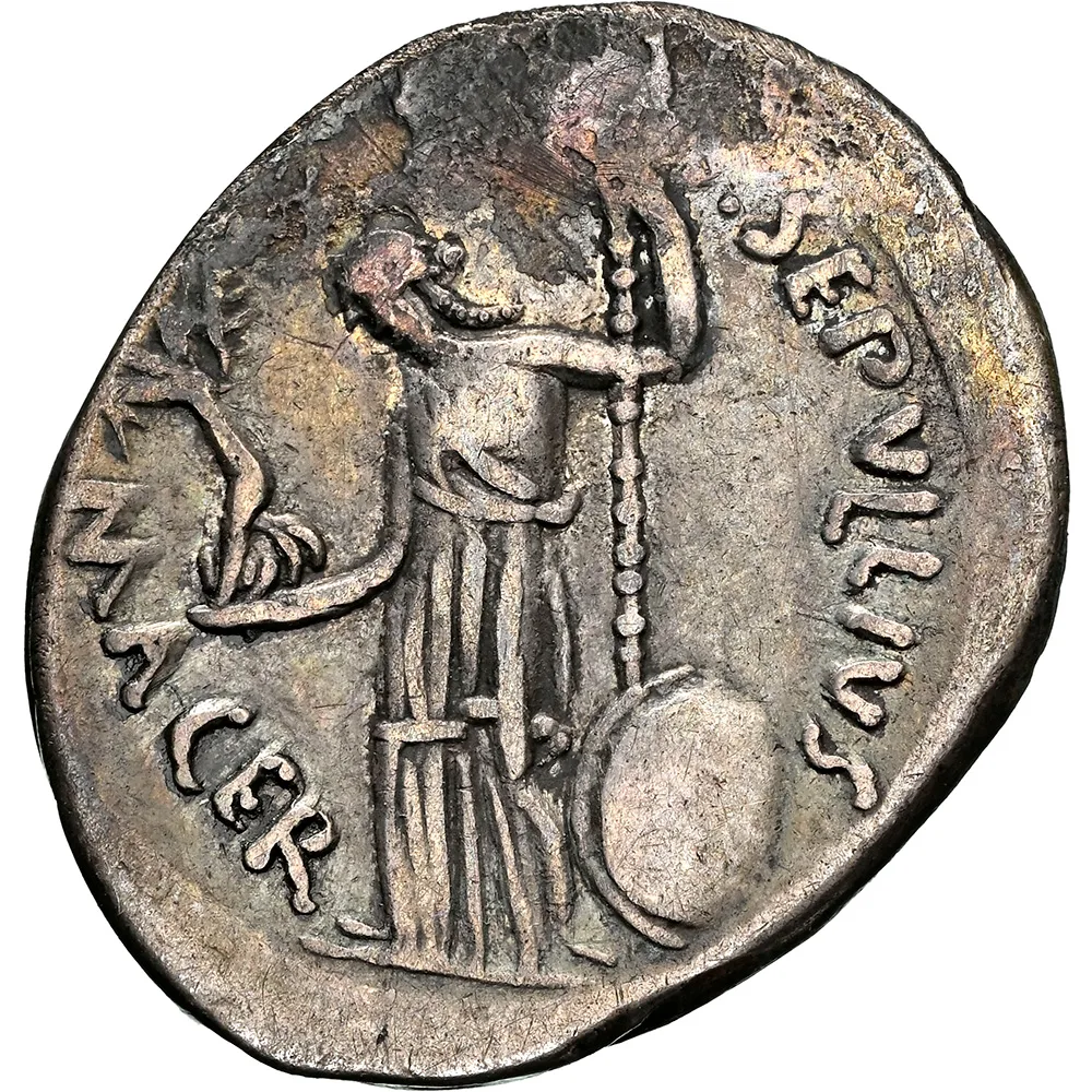 d. 44 BC Roman Imperatorial Julius Caesar AR Denarius NGC Choice Fine Nice Tone