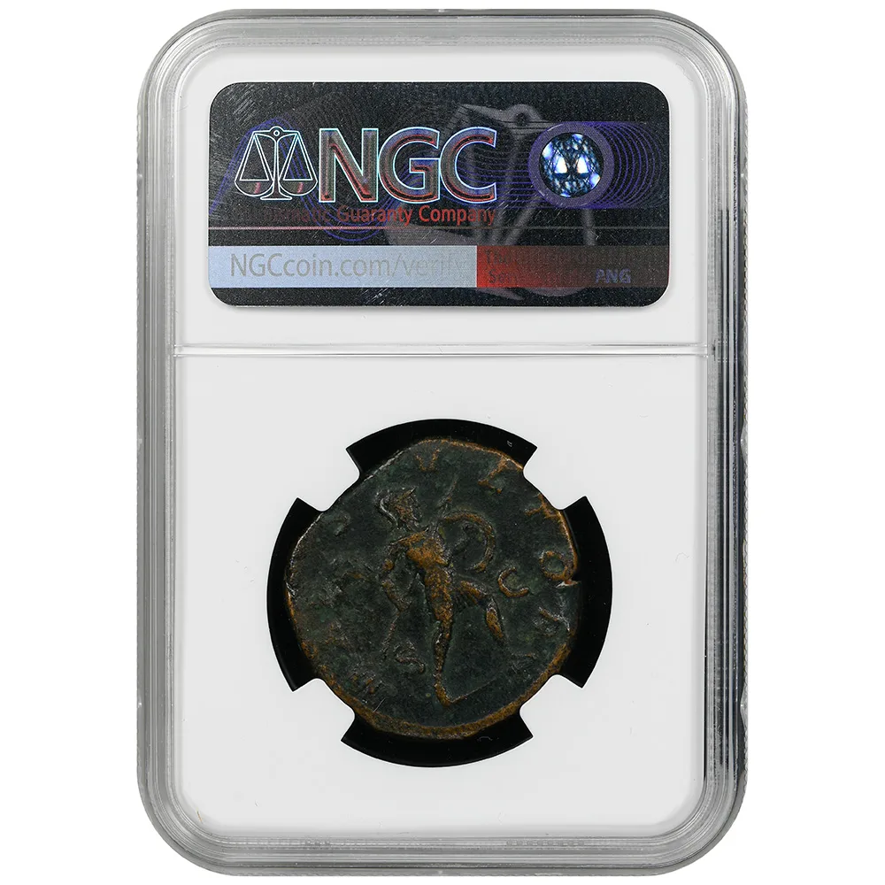 Severus Alexander Roman Empire AR Denarius AD 222-35 Rev. Mars Advancing NGC CH F