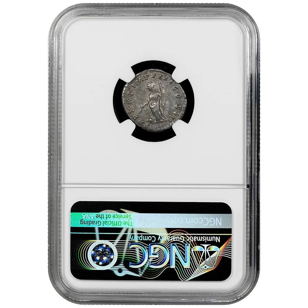 Roman Empire Marcus Aurelius AR Denarius Providentia AD 161-180 NGC CH VF