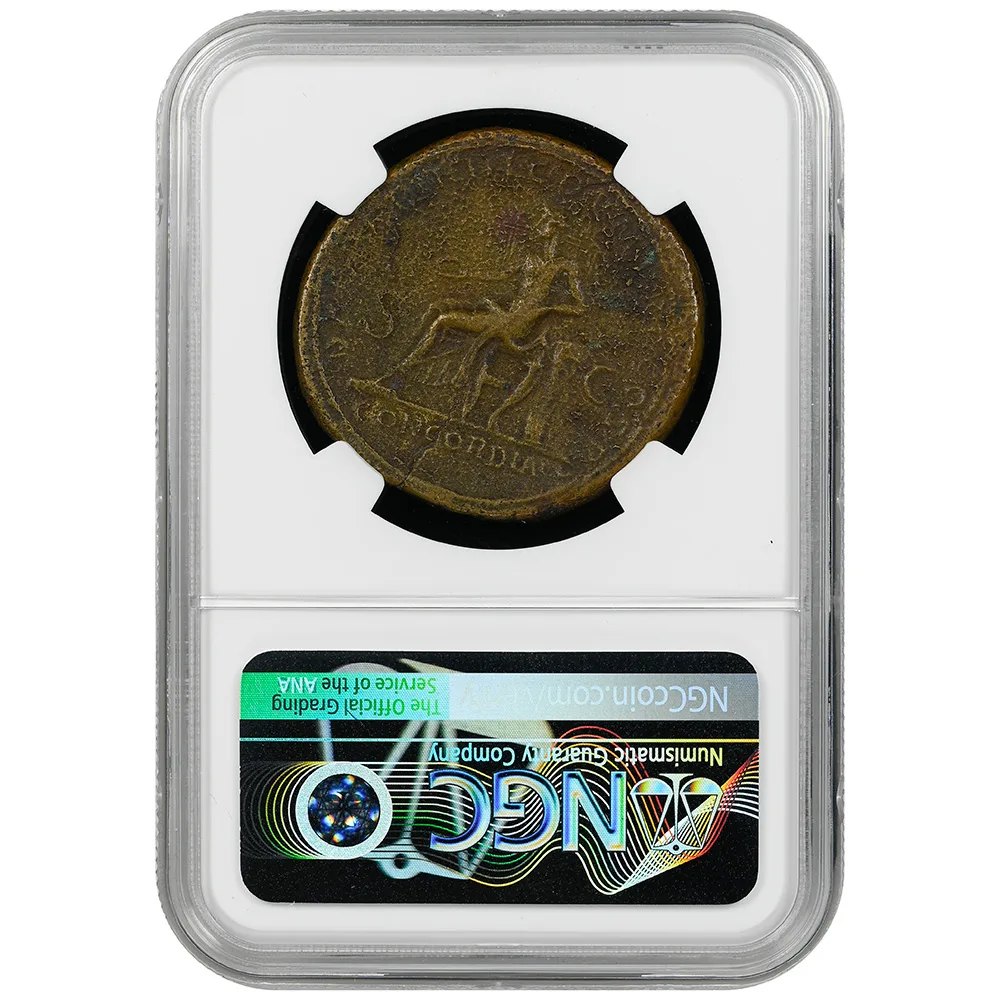 Roman Empire Hadrian AE Sestertius Sestertius Concordia and Spes AD 117 NGC Choice Fine
