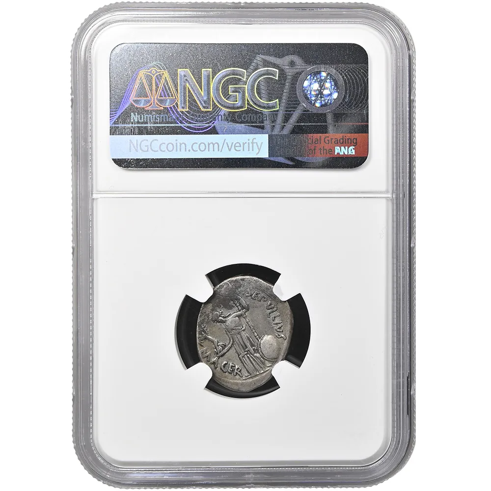 d. 44 BC Roman Imperatorial Julius Caesar AR Denarius NGC Choice Fine Nice Tone