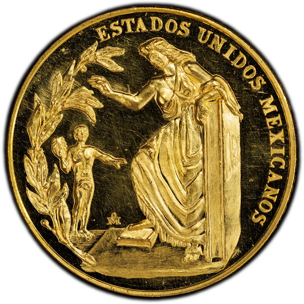 1963 Mexico Baja California Constitution Grove P-814 AU Medal (41.37g) PCGS MS 64