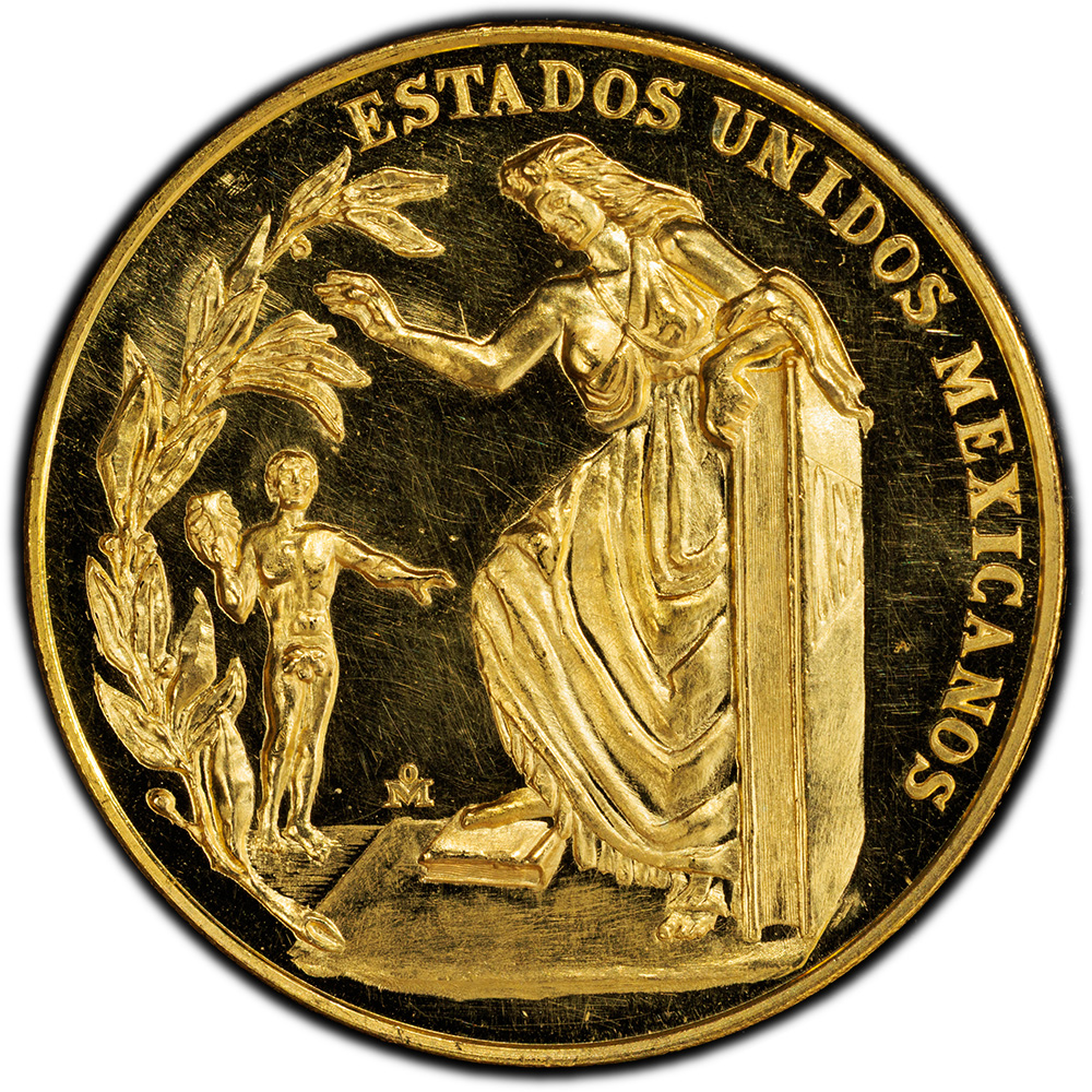 1963 Mexico Baja California Constitution Grove P-814 AU Medal (41.37g) PCGS MS 64