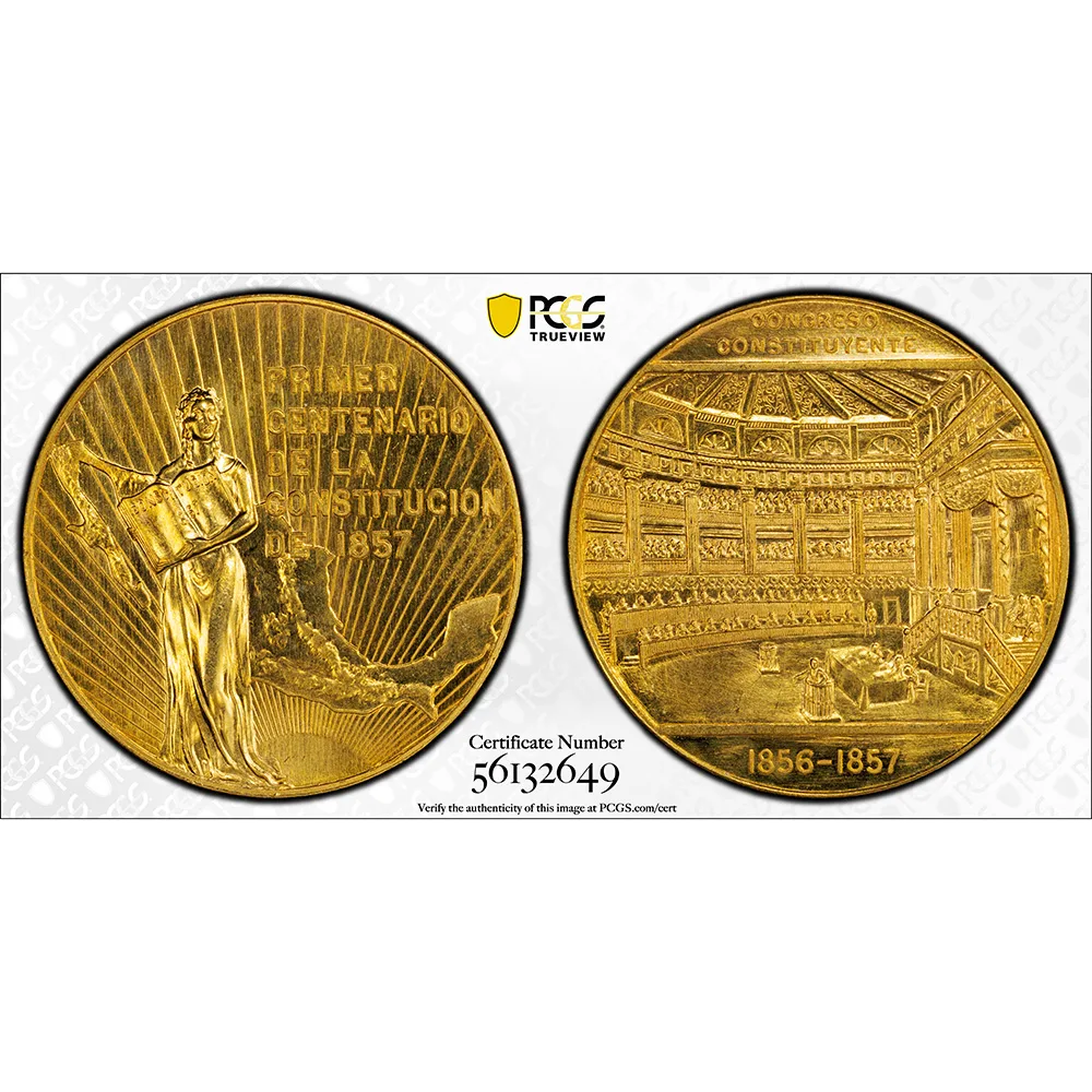 (1957) Medal Grove-698 Constitution Gold Medal (41.55g) PCGS MS 66