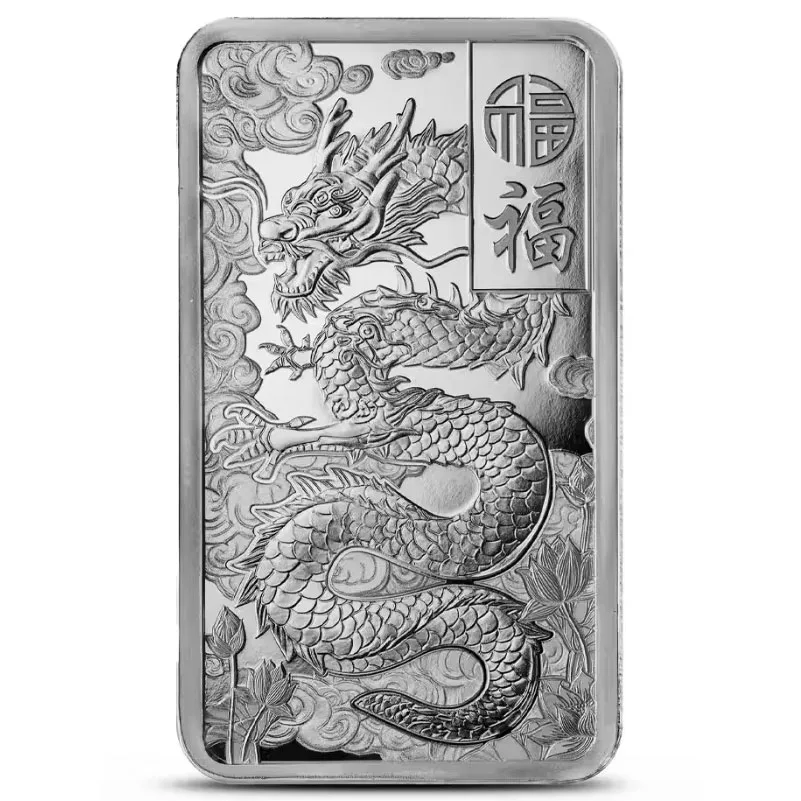 10 oz PAMP Suisse Good Luck Dragon Silver Bar (In Assay) - Image 2