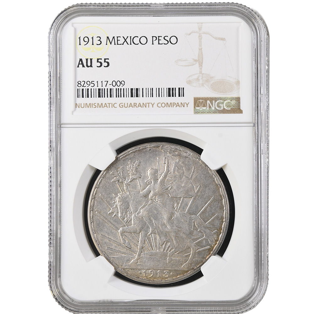 1913 Mexico Caballito Peso NGC AU 55