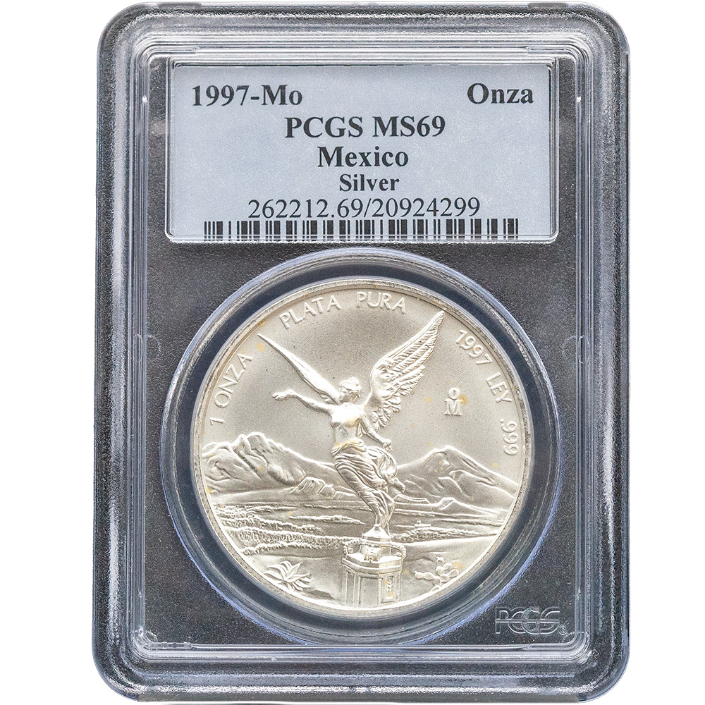 1997 Mexico 1 oz Silver Libertad PCGS MS 69