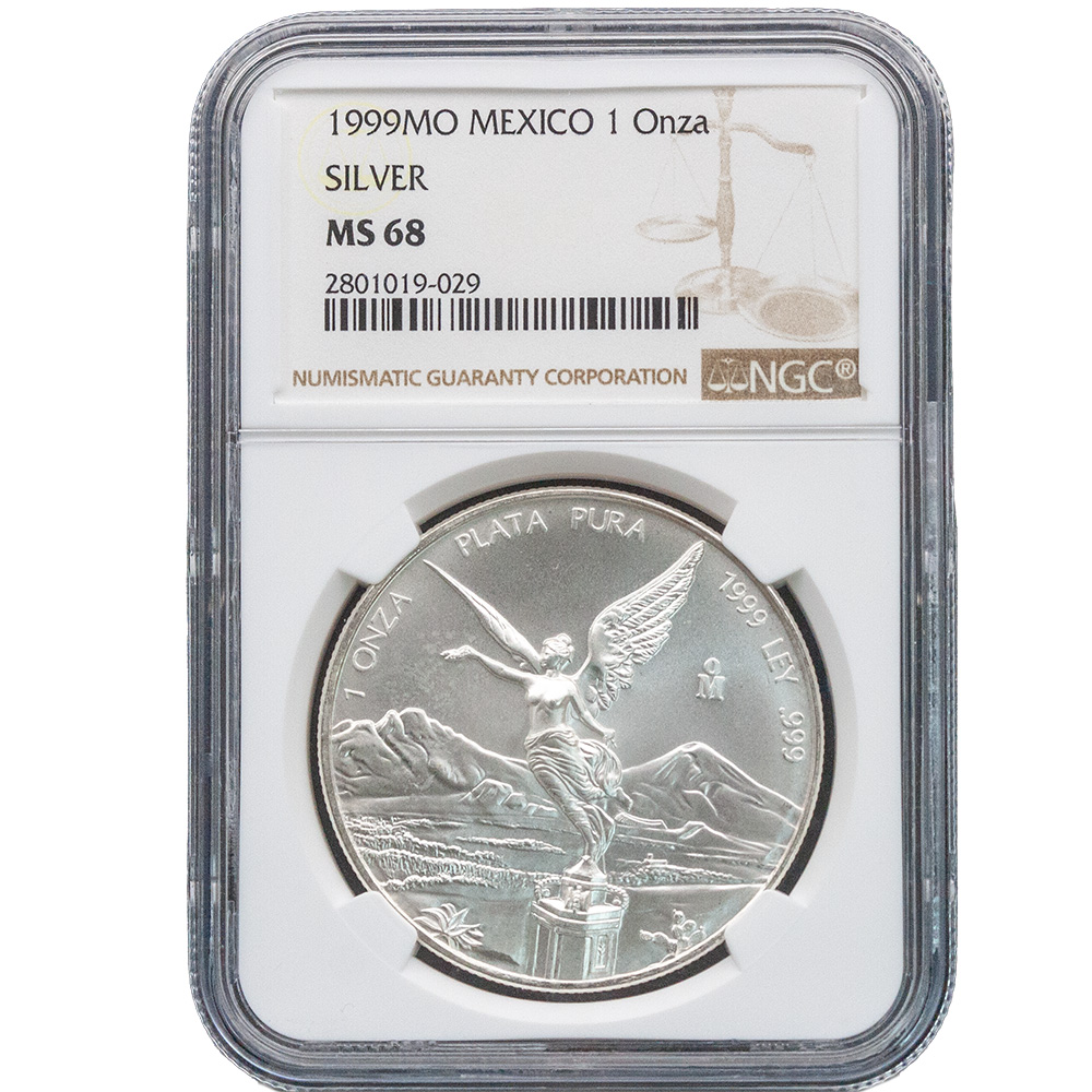 1999 Mexico 1 oz Silver Libertad NGC MS68
