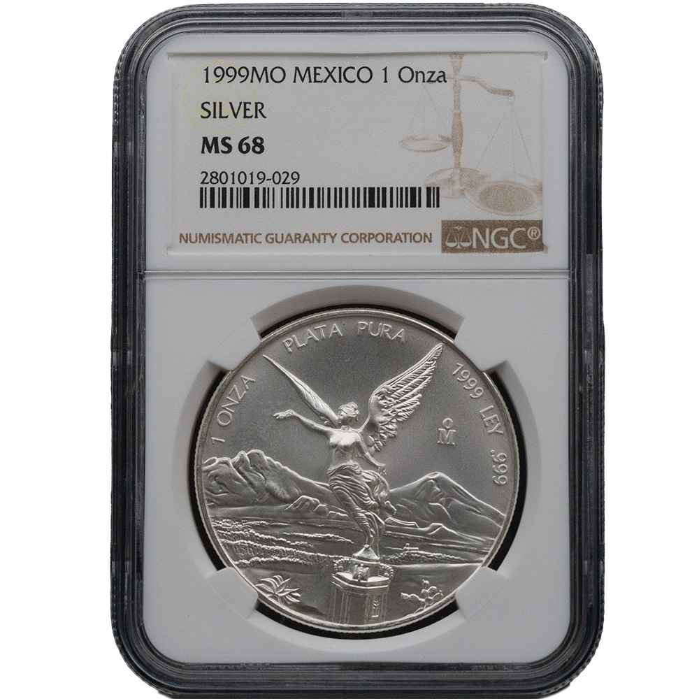 1999 Mexico 1 oz Silver Libertad NGC MS68