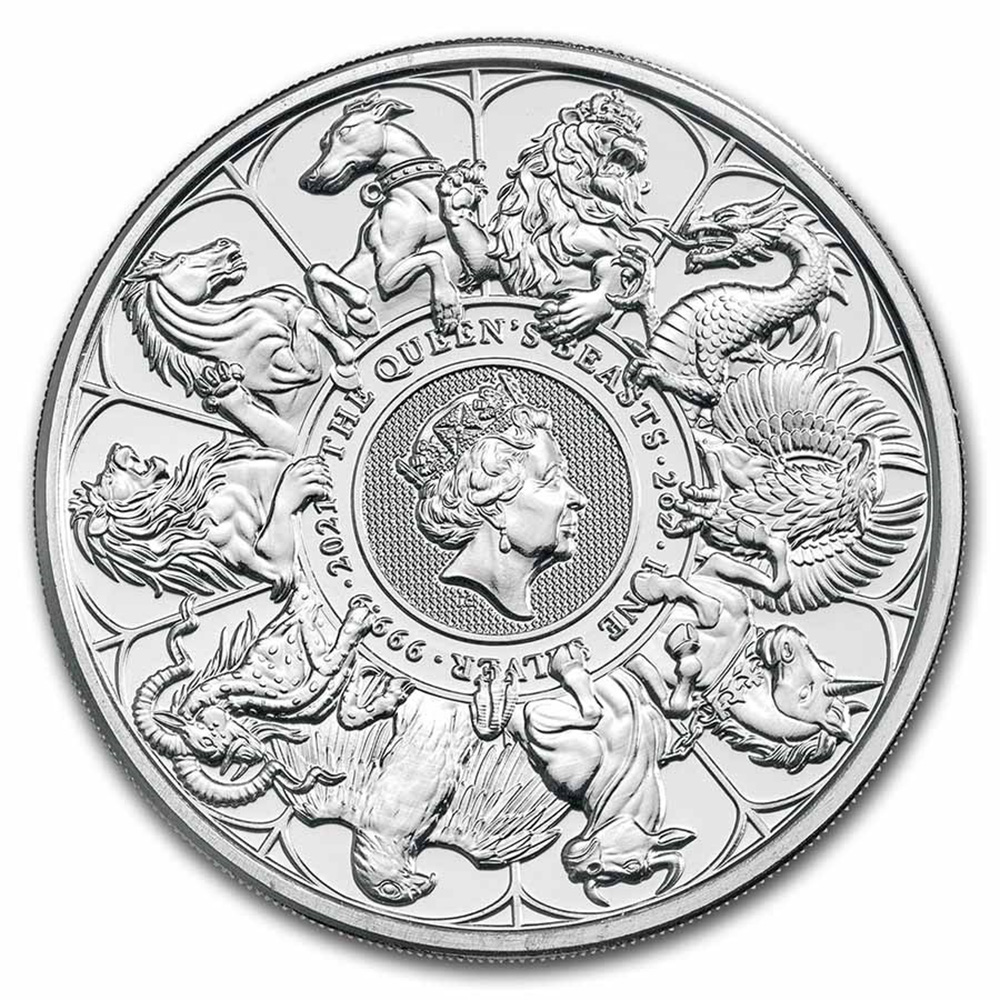 2021 Great Britain 2 oz .9999 Silver Queen's Beasts Coin