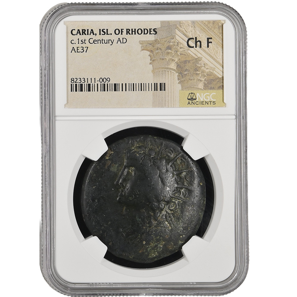 c.1st Century AD Caria Island Of Rhodes AE37 RPC 2762 NGC CH F