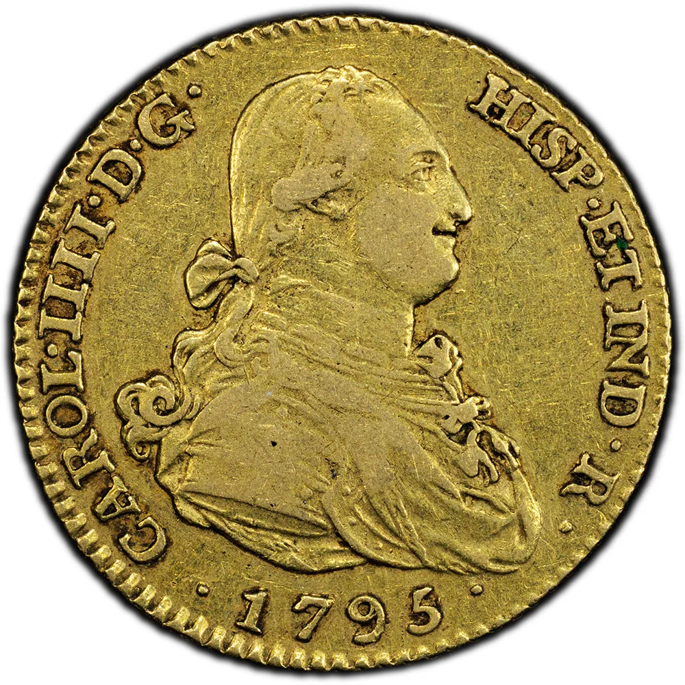 1795-M MF Spain 2 Escudos PCGS XF 40