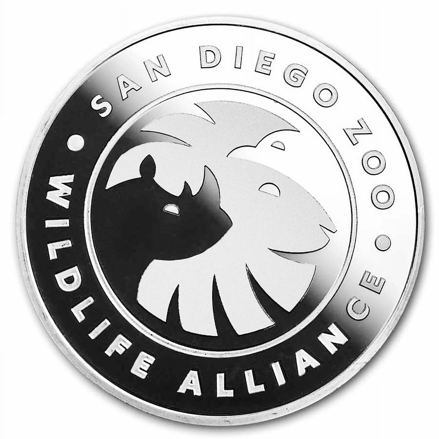1 oz Silver San Diego Zoo Round- Rhinoceros - Image 2